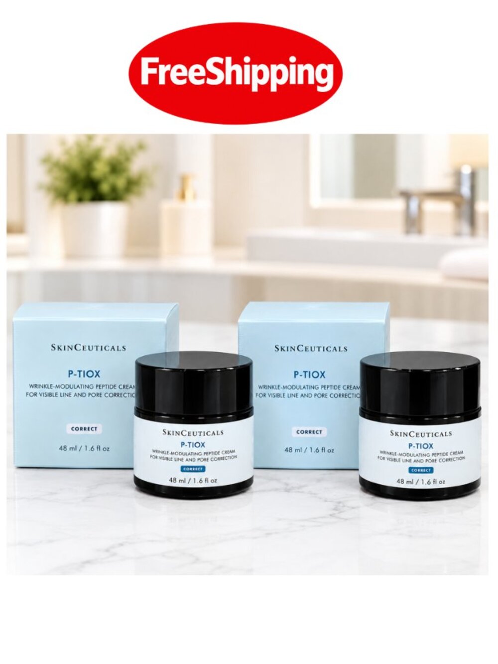 P-TIOX Wrinkle Modulating Peptide Cream SkinCeuticals 1.6oz / 48ml(2PACK)